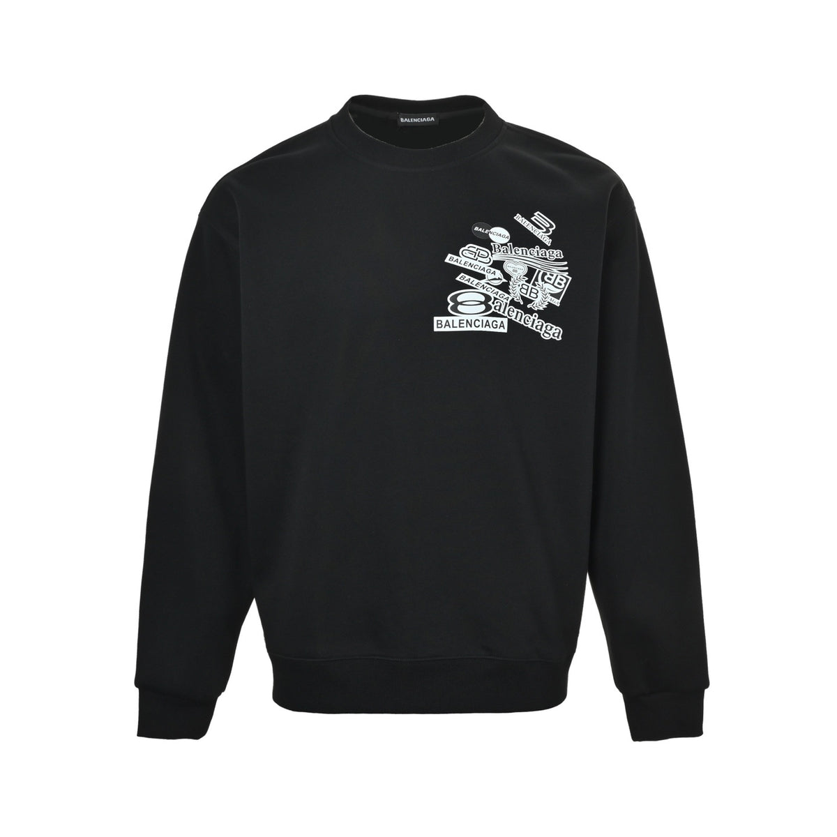 Balenciaga/Balanciaga 25Fw multi-label printed crew neck sweatshirt