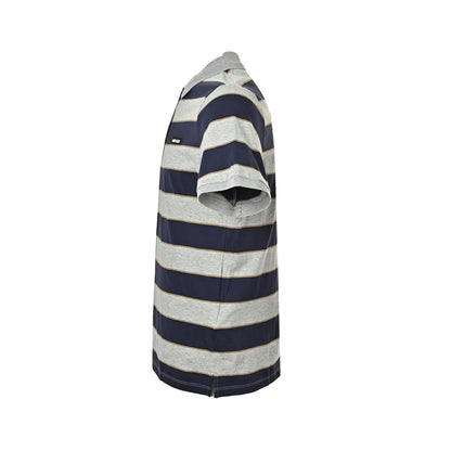 Miu Miu gray and blue striped Polo short sleeves