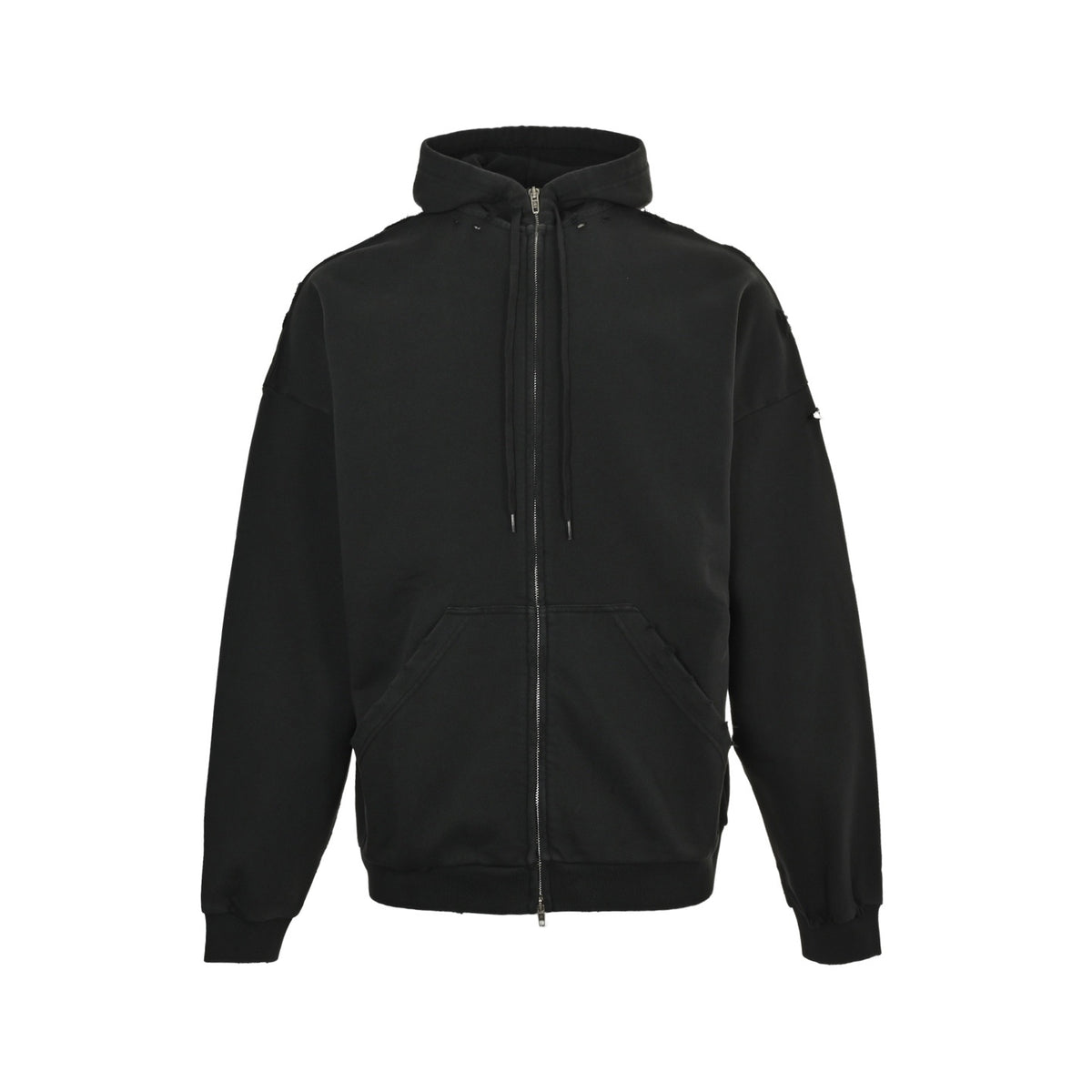 Balenciaga/Balanciaga 25Fw red textured paper letter tape zipper hooded jacket