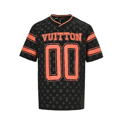 Louis Vuitton 25ss No. 00 orange letter printed short sleeves