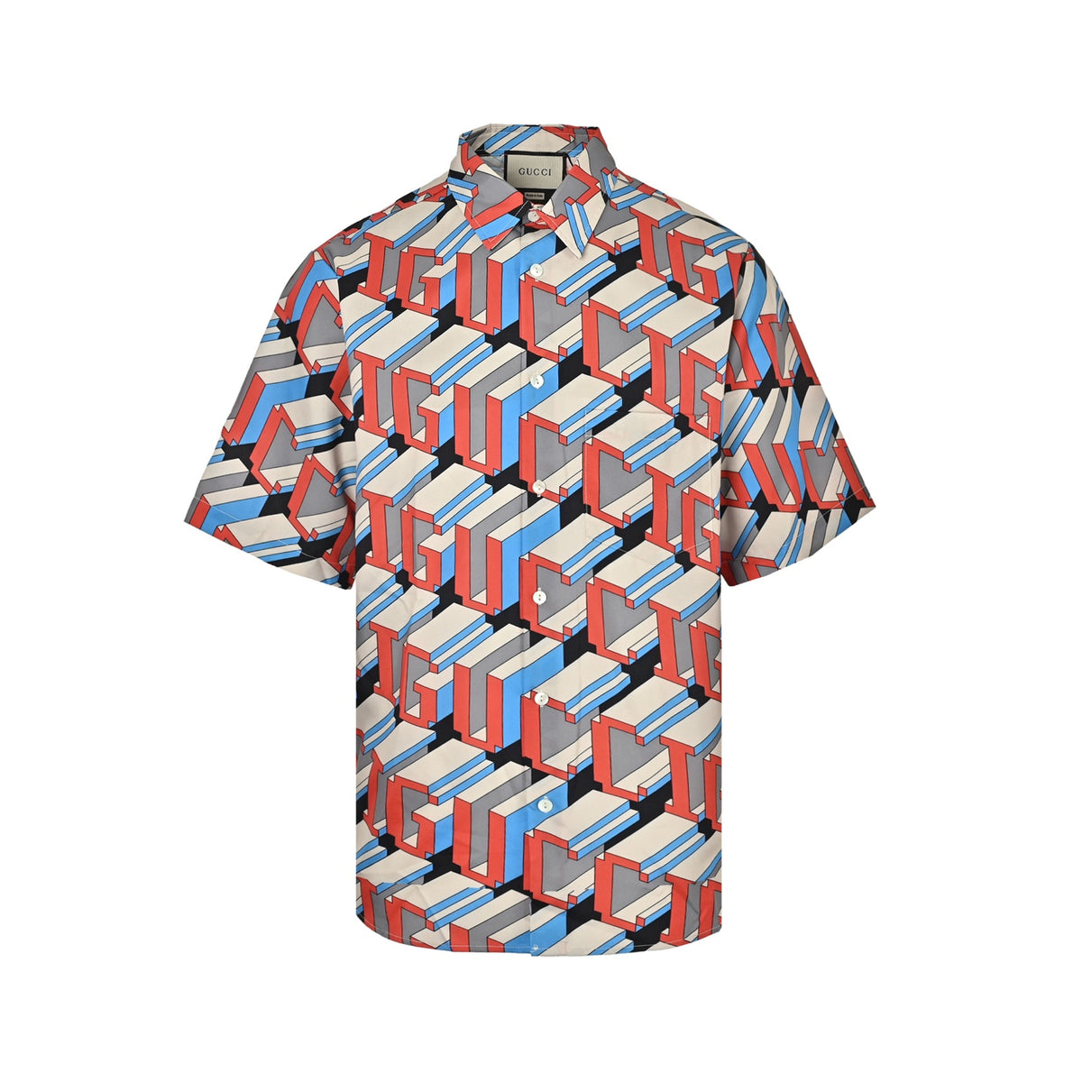 Gucci 24ss pixel three-dimensional G letter short-sleeved shirt