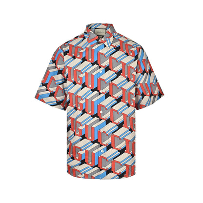 Gucci 24ss pixel three-dimensional G letter short-sleeved shirt