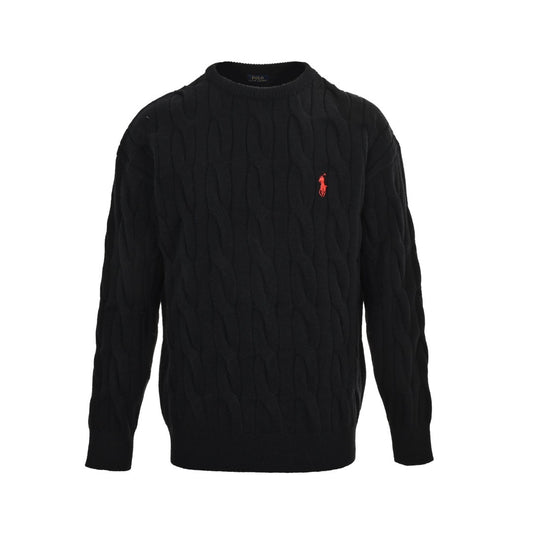 Ralph Lauren classic cable embroidery small label crew neck sweater