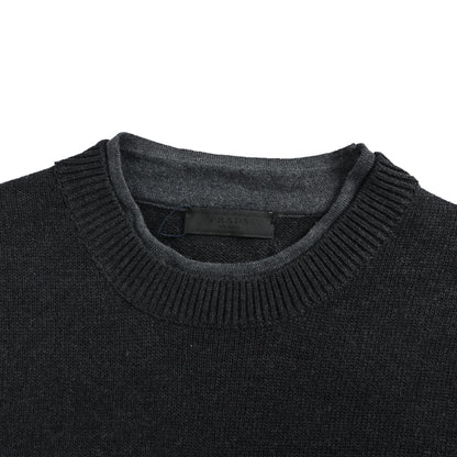Prada stitched fake two-piece hem small label sweater