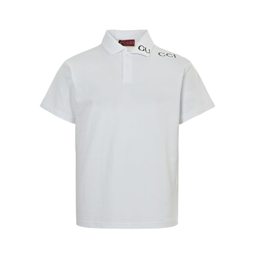 Gucci 25ss collar letter printed Polo short sleeves