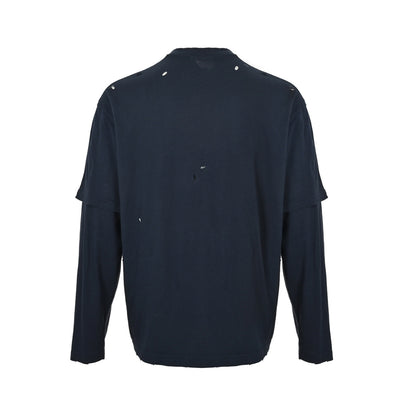 Acne Studios Badge Hole Fake Two-Piece Long Sleeve T-Shirt