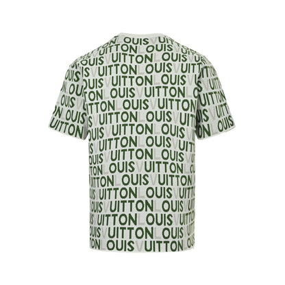 Louis Vuitton 26ss barrage letter jacquard knitted short sleeves