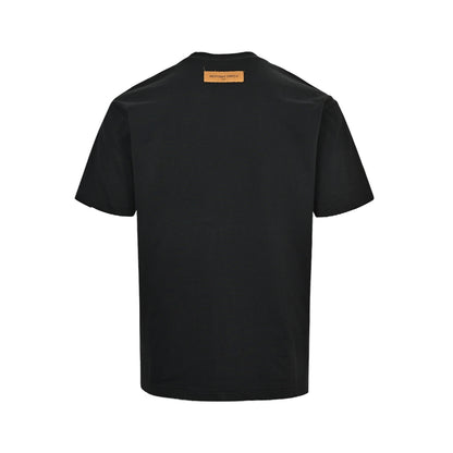 Louis Vuitton hem graffiti checkerboard print short sleeves