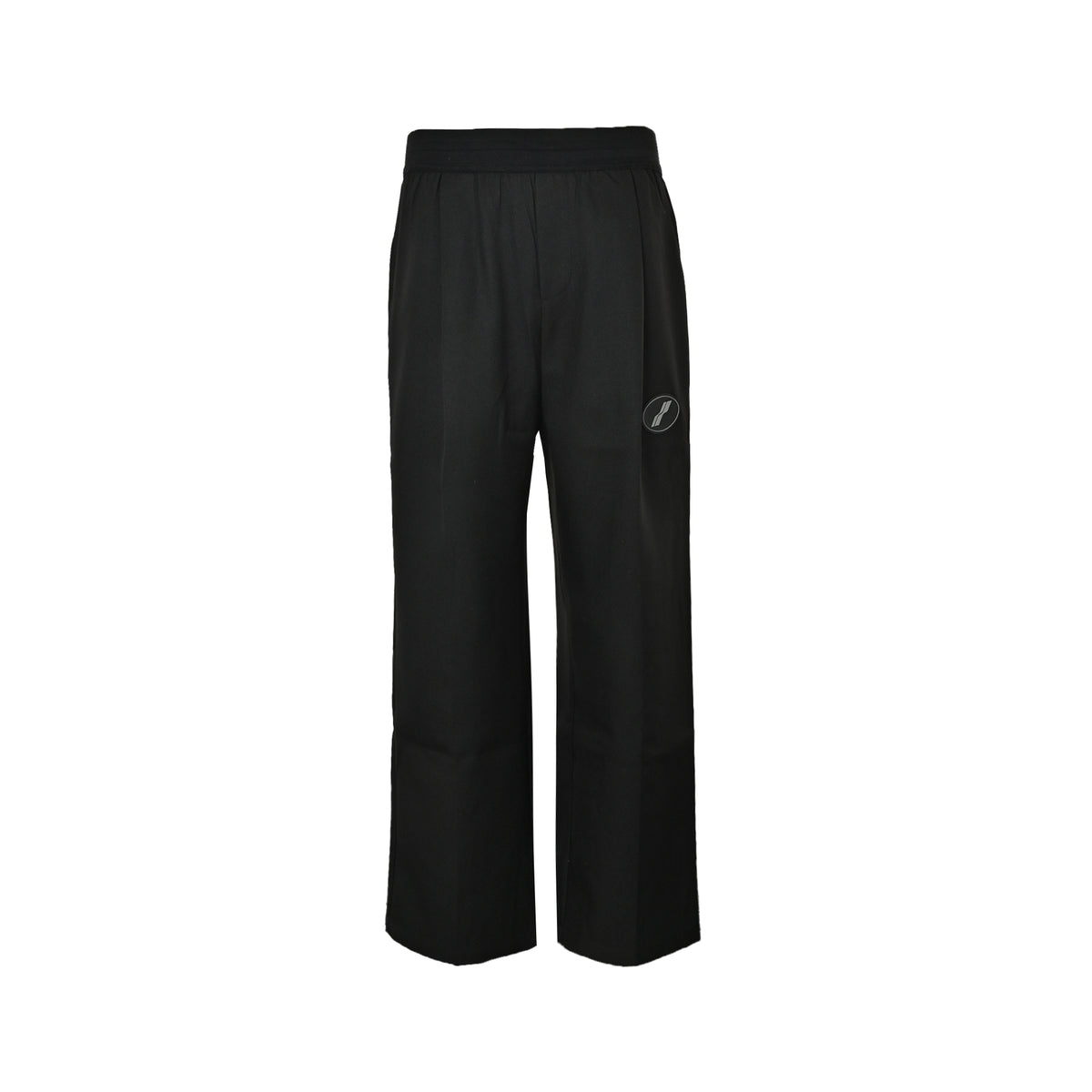 We11 Done badge logo trousers wide leg trousers