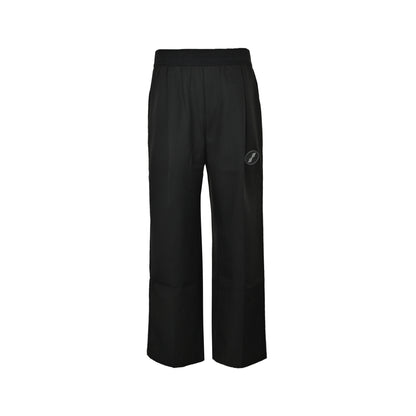 We11 Done badge logo trousers wide leg trousers