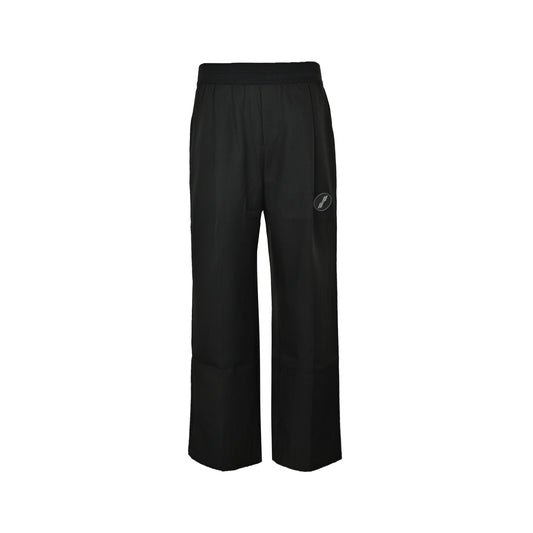 We11 Done badge logo trousers wide leg trousers
