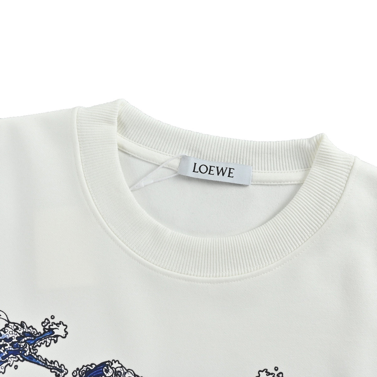 Loewe/Luo Yiwei 25Fw wave logo printed round neck sweatshirt