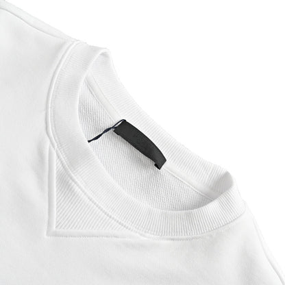 Prada 23Fw embroidered logo round neck sweatshirt