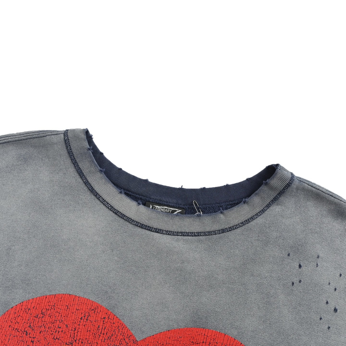 SAINT MICHAEL distressed love print crew neck sweatshirt