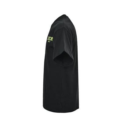 Dior 26ss fluorescent green letter logo embroidered short sleeves