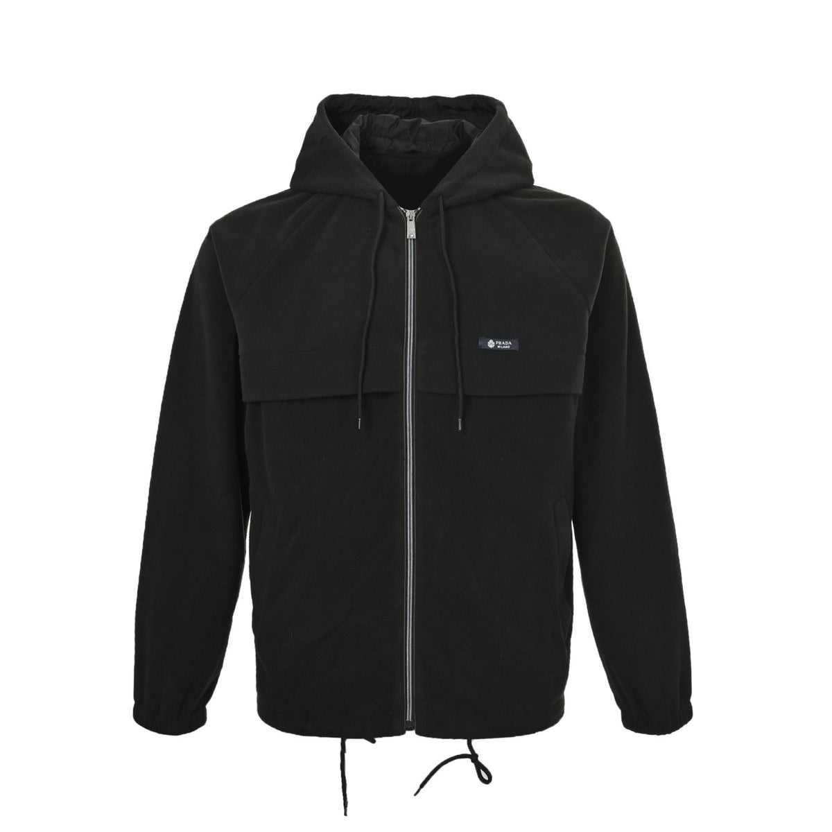 Prada 25Fw label polar fleece hooded jacket