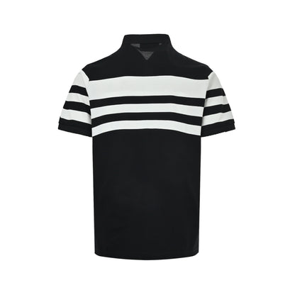 Prada horizontal striped Polo short sleeves