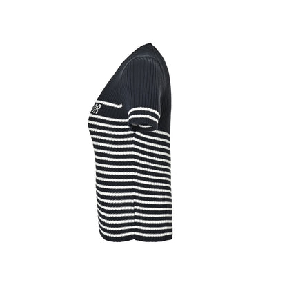 Dior striped lucky star knitted short sleeves