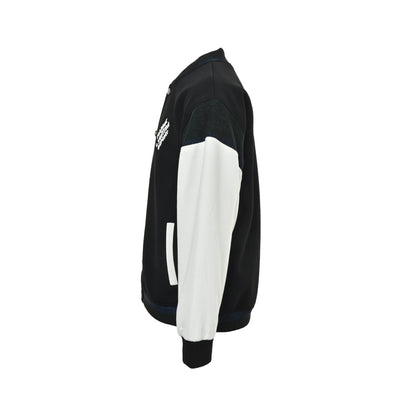 Louis Vuitton black and white leather baseball jacket