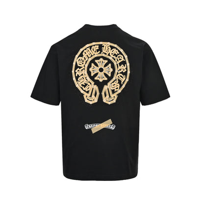 Chrome Hearts/Chrome Heart Tape Printed Hot Diamond Logo Short Sleeves