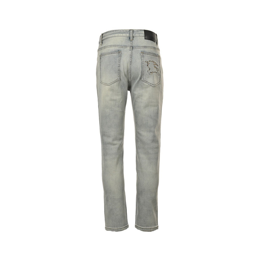 Burberry back pocket hollow war horse jeans