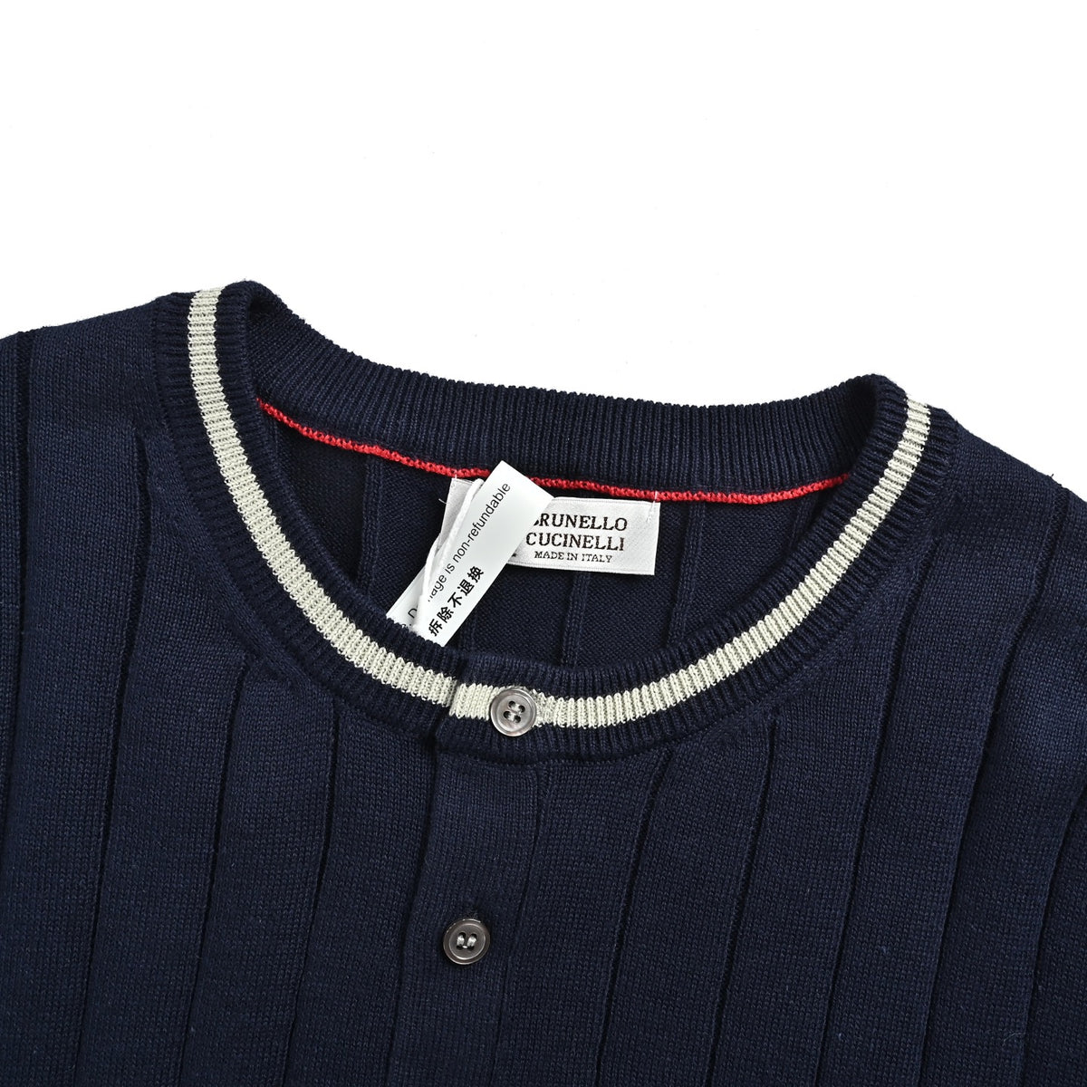 Brunello Cucinelli BC striped patchwork knitted short sleeves