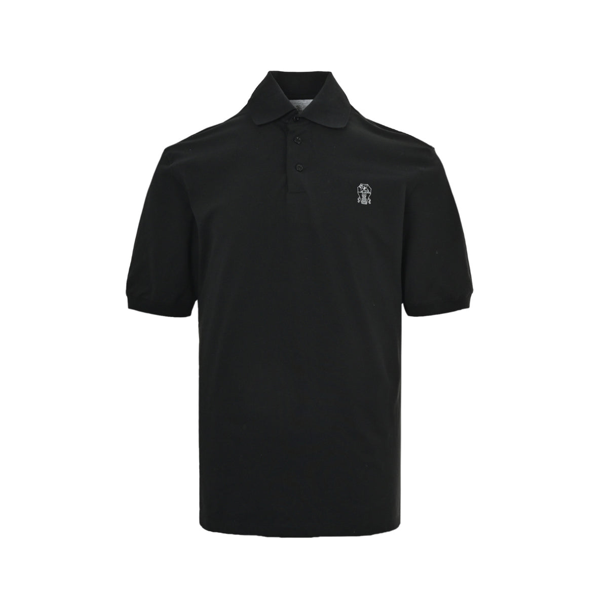 BRUNELLO CUCINELLI/BC two-color logo printed Polo short-sleeve