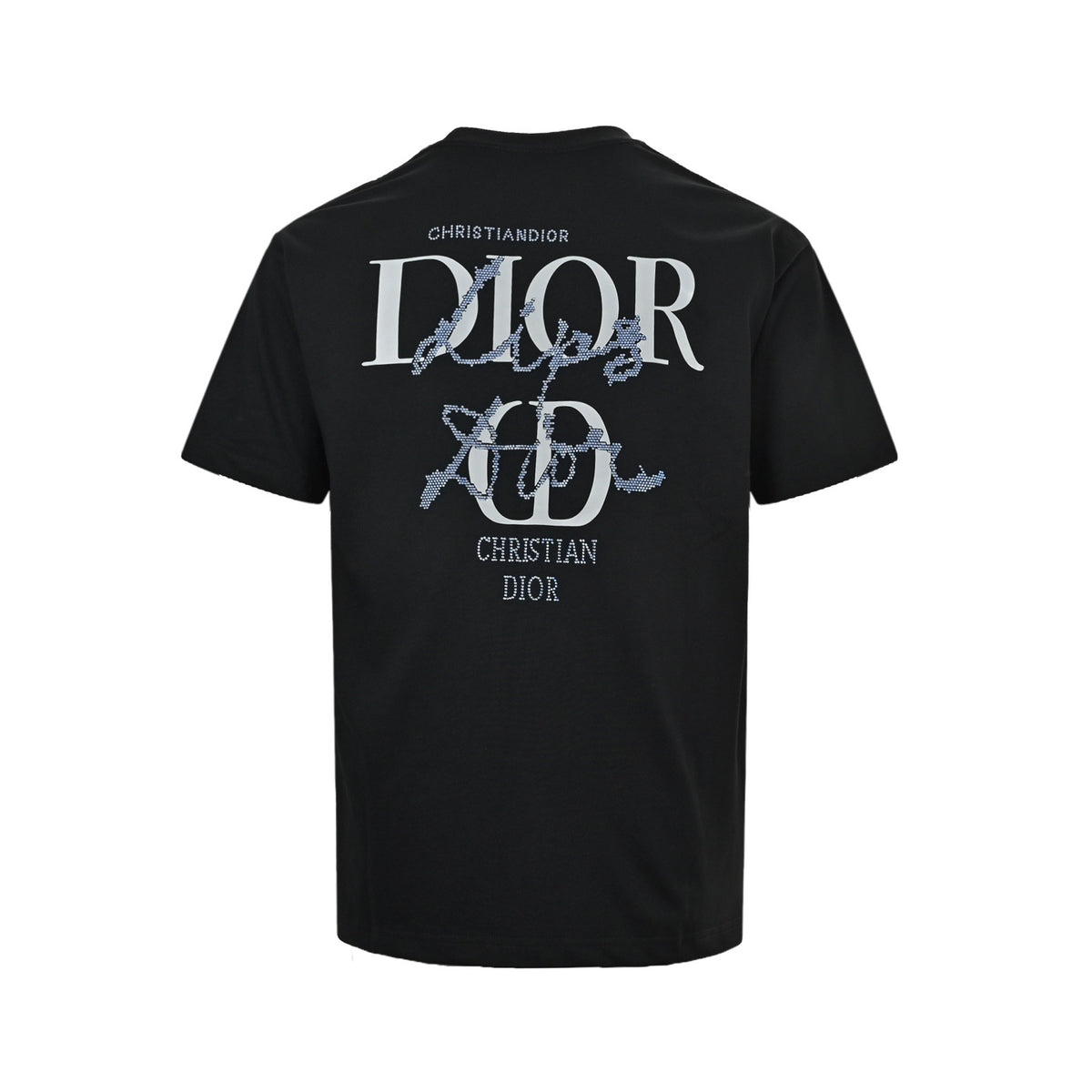 Dior 26ss hot diamond reflective letter short sleeves
