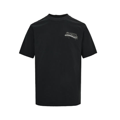 Balenciaga tassel patch Sanskrit letter embroidered short sleeves