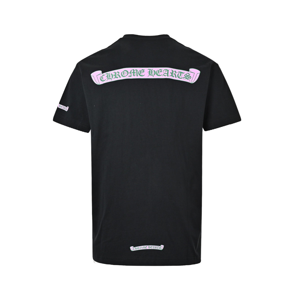 Chrome Hearts/Chrome Heart Pink and Green Sanskrit Scroll Print Short Sleeves