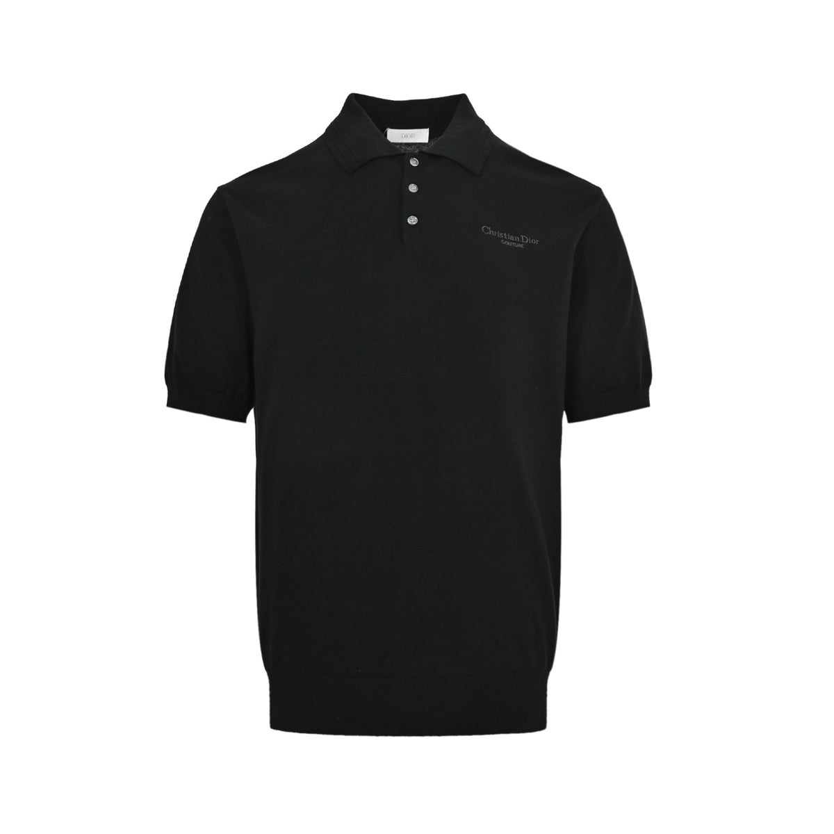 Dior small label embroidered knitted Polo short sleeves