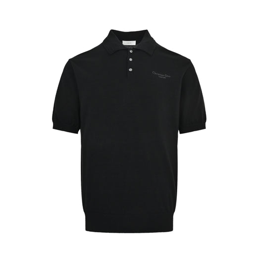 Dior small label embroidered knitted Polo short sleeves
