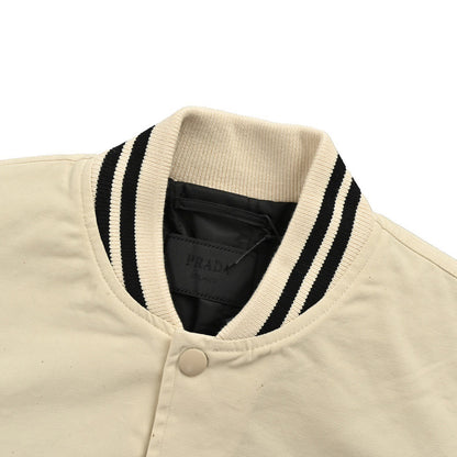 Prada 24Fw chest P letter patch medal baseball jacket