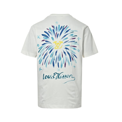 LouisVuitton/Louis Vuitton watercolor fireworks inkjet short sleeves