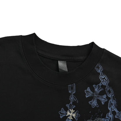 Chrome Hearts Hardware Pin Pendant Chain Print Short Sleeves