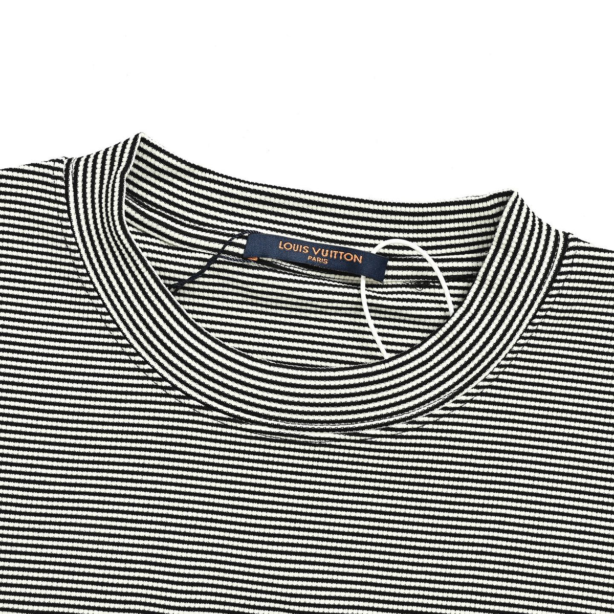 Louis Vuitton 26ss chest leather brand striped short sleeves