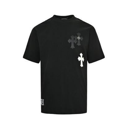 Chrome Hearts Leather Label Cross Hardware Short Sleeves
