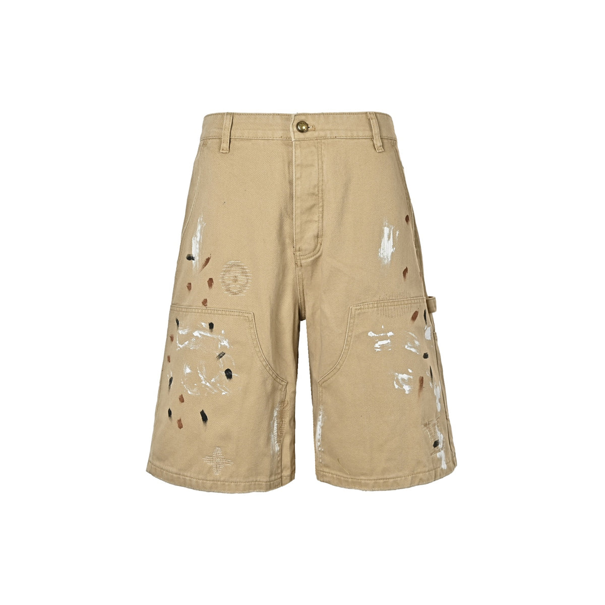 Louis Vuitton graffiti embroidered washed cargo denim shorts