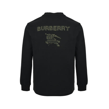 Burberry 25Fw cross-stitch woven war horse embroidery long-sleeved T-shirt