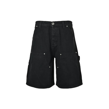 Chrome Hearts/Chrome Heart leather label cross denim shorts