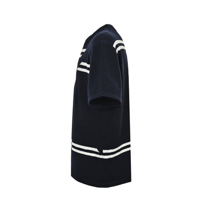 Loewe striped wool embroidered knitted short sleeves