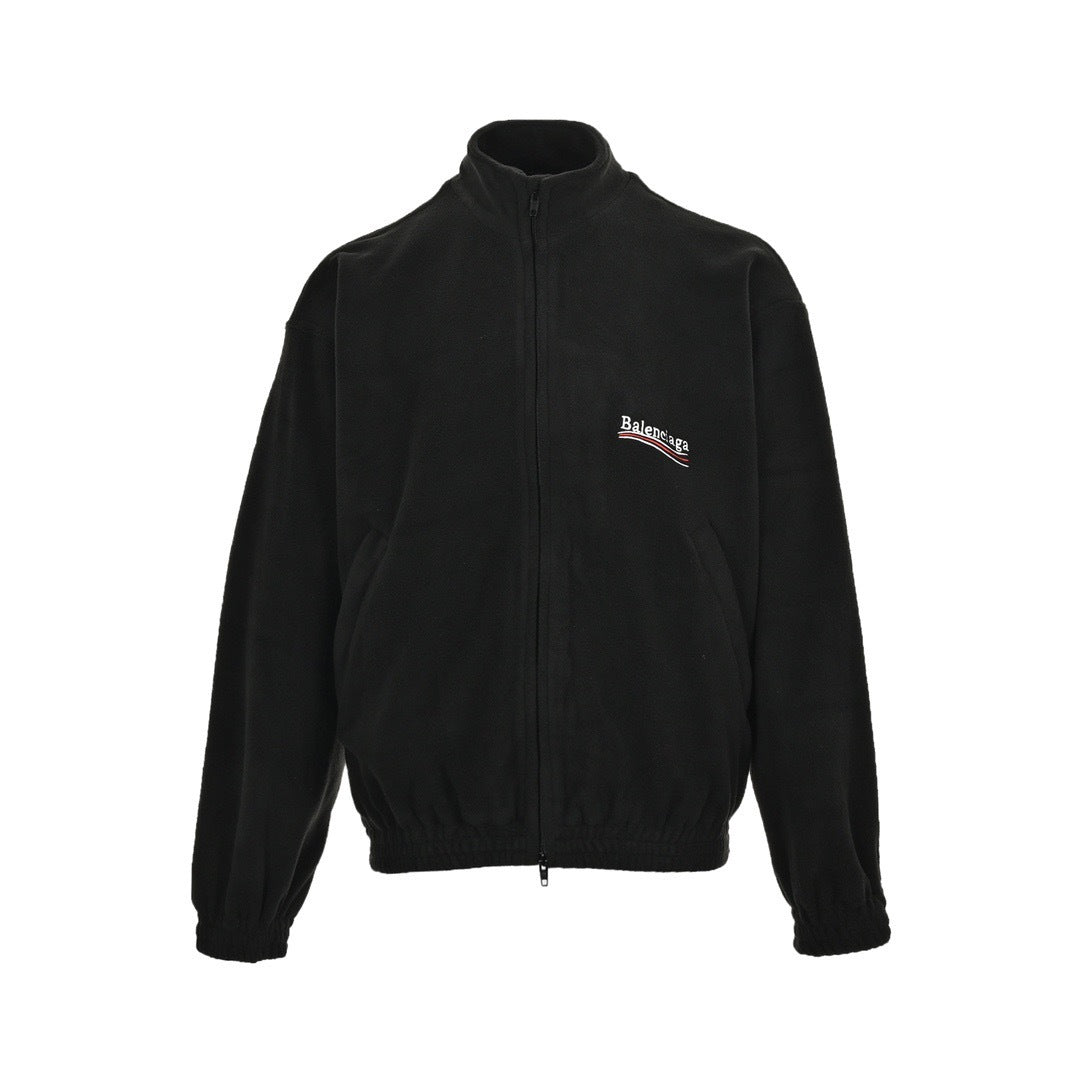 Balenciaga/Balanciaga 23Fw embroidered cola zipper polar fleece jacket