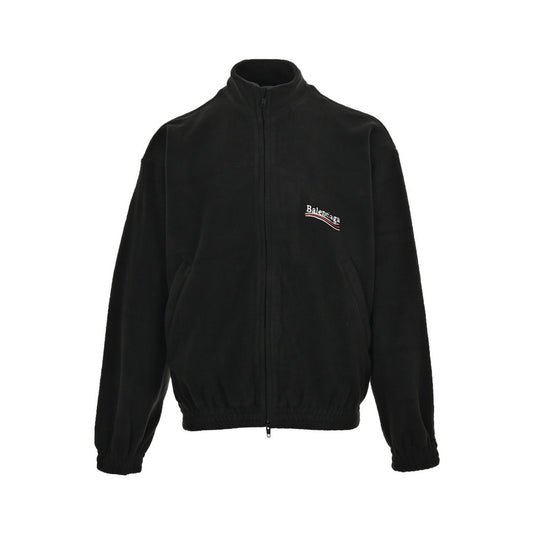 Balenciaga/Balanciaga 23Fw embroidered cola zipper polar fleece jacket