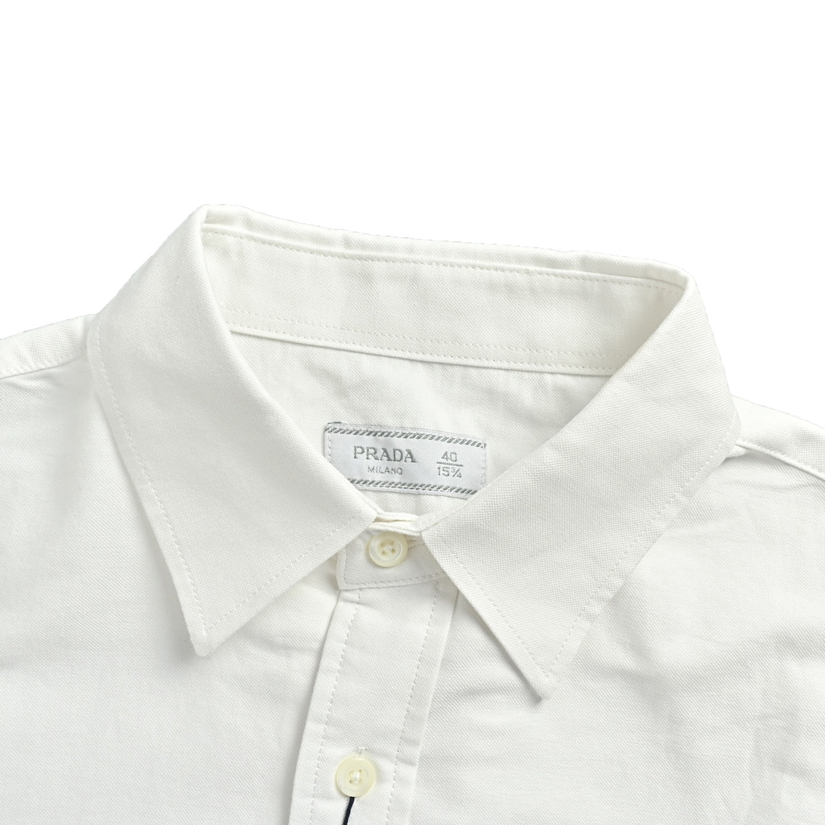 Prada logo embroidered long-sleeved shirt