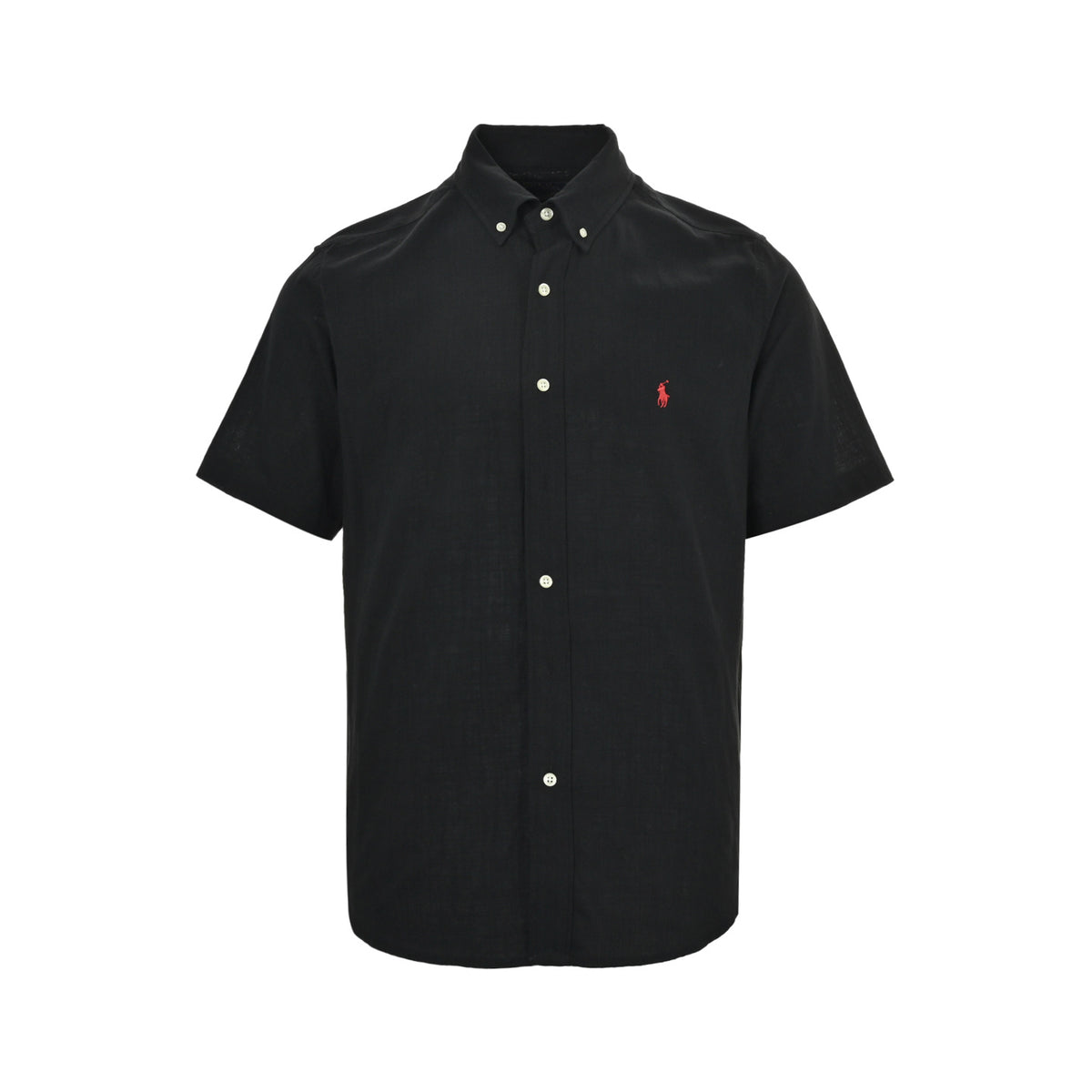 Ralph Lauren small label war horse embroidered linen short-sleeved shirt