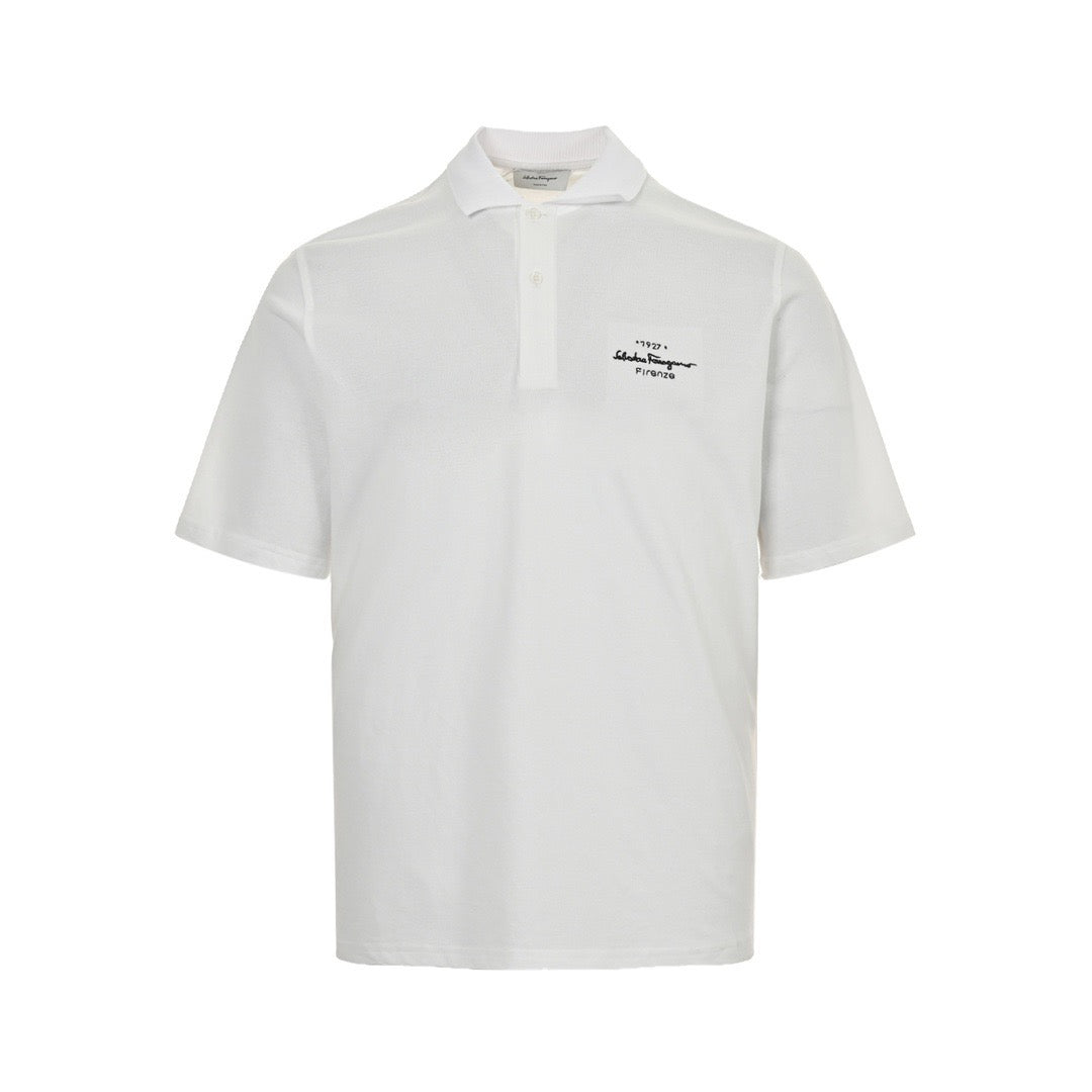 Ferragamo 24ss Polo short sleeves with embroidered letters on the chest