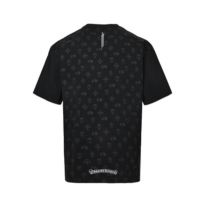 Chrome Hearts/Chrome Heart short sleeves with logo printed all over the back
