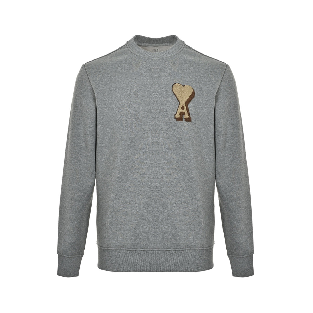 Ami towel embroidered love velvet crew neck sweatshirt