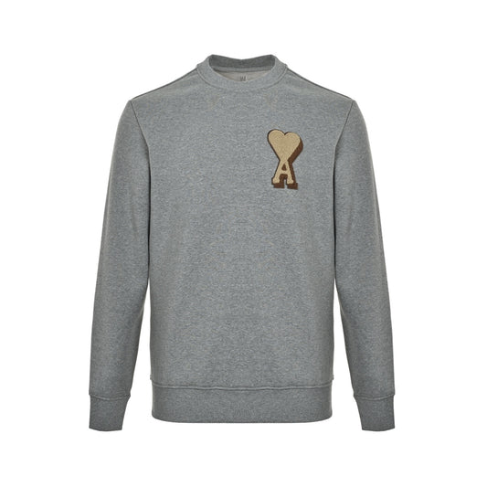 Ami towel embroidered love velvet crew neck sweatshirt