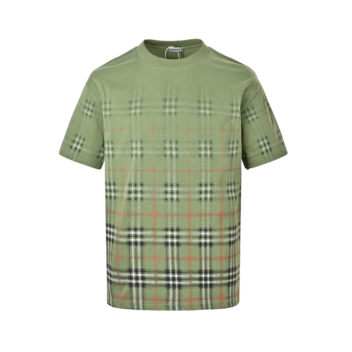 Burberry 26ss gradient fuzzy plaid printed short sleeves